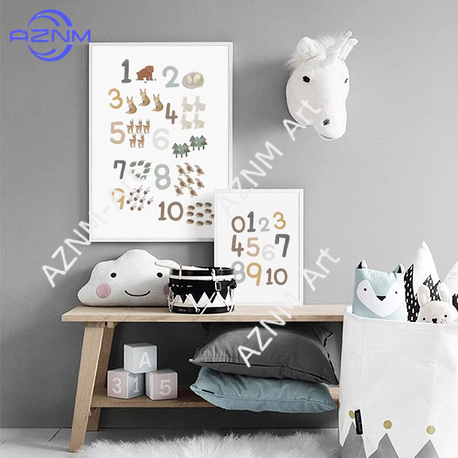 Kids Education Number - 1/2pcs Education Learning Number Animals Nursery
