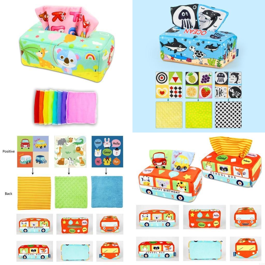 Kids Educational Box - 54DA Sensory Pull Tissue Box Toddler