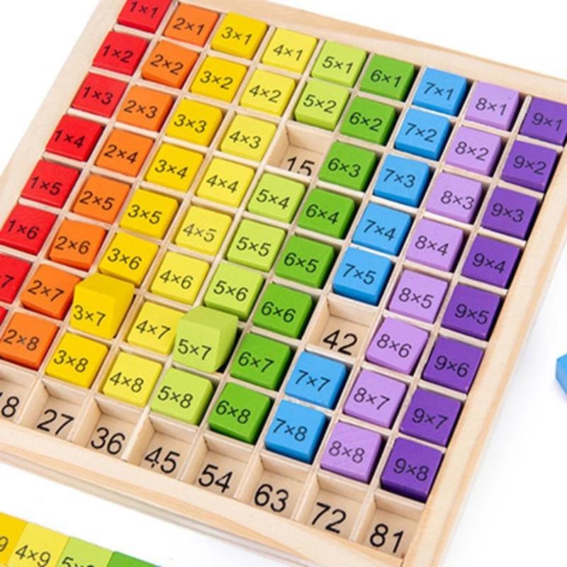 Multiplication Table Mat - Montessori Educational Wooden Math Toys For