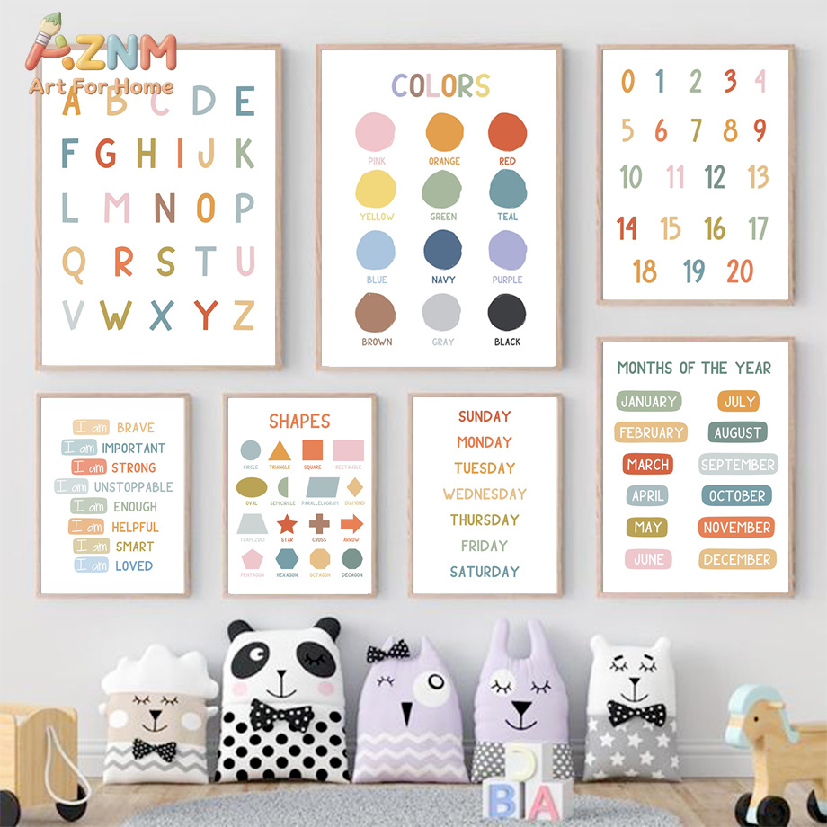 Kids Educational - Alphabet Numbers & More - AZNM Educational Kids Learning Canvas Print