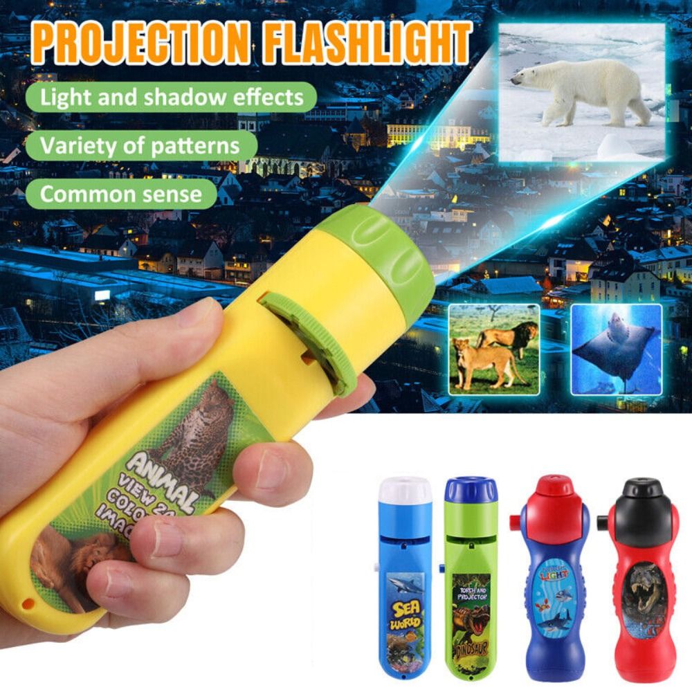 Drawing Projector Kids - Portable Educational Projection Flashlight Cartoon Bedtime