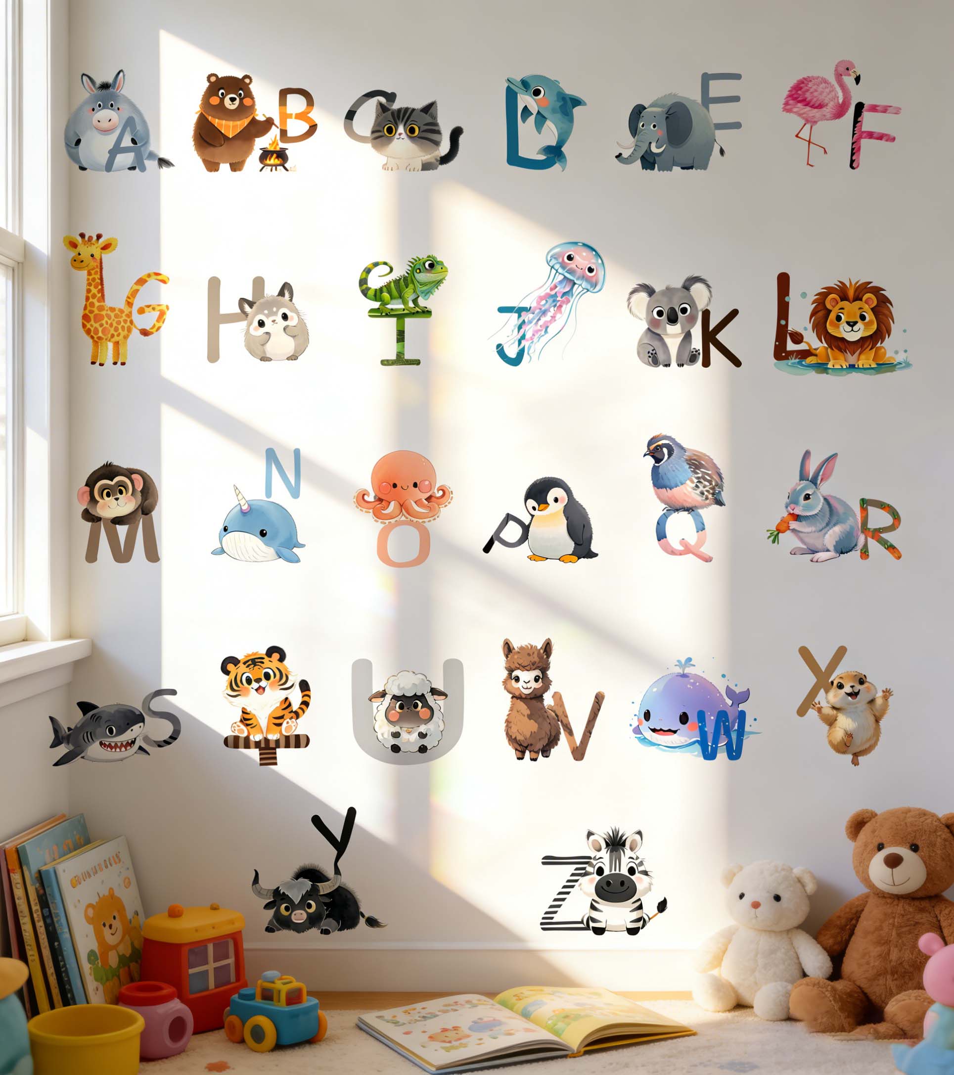 Kids Education Wallpaper - 26 Letter English Alphabet Wall Stickers