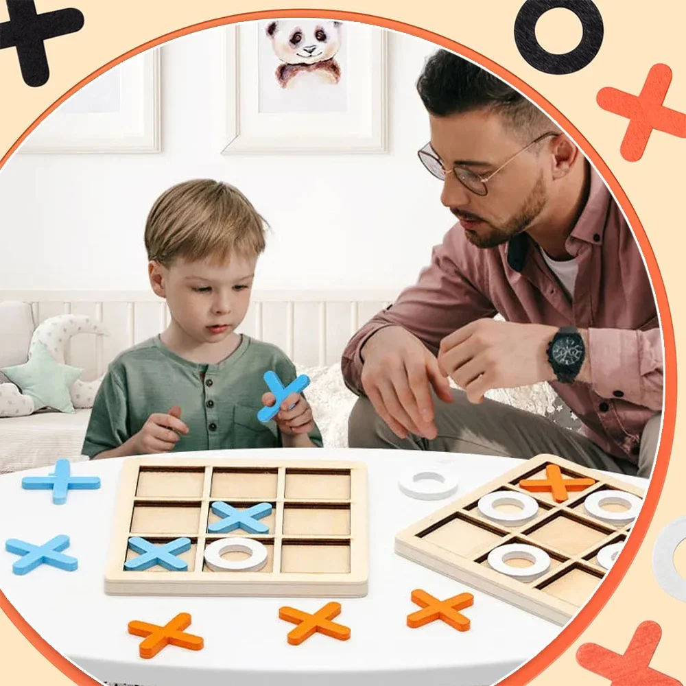 Wooden XO Tic Tac Toe Game Min - огляд і ціна Kids Educational Box