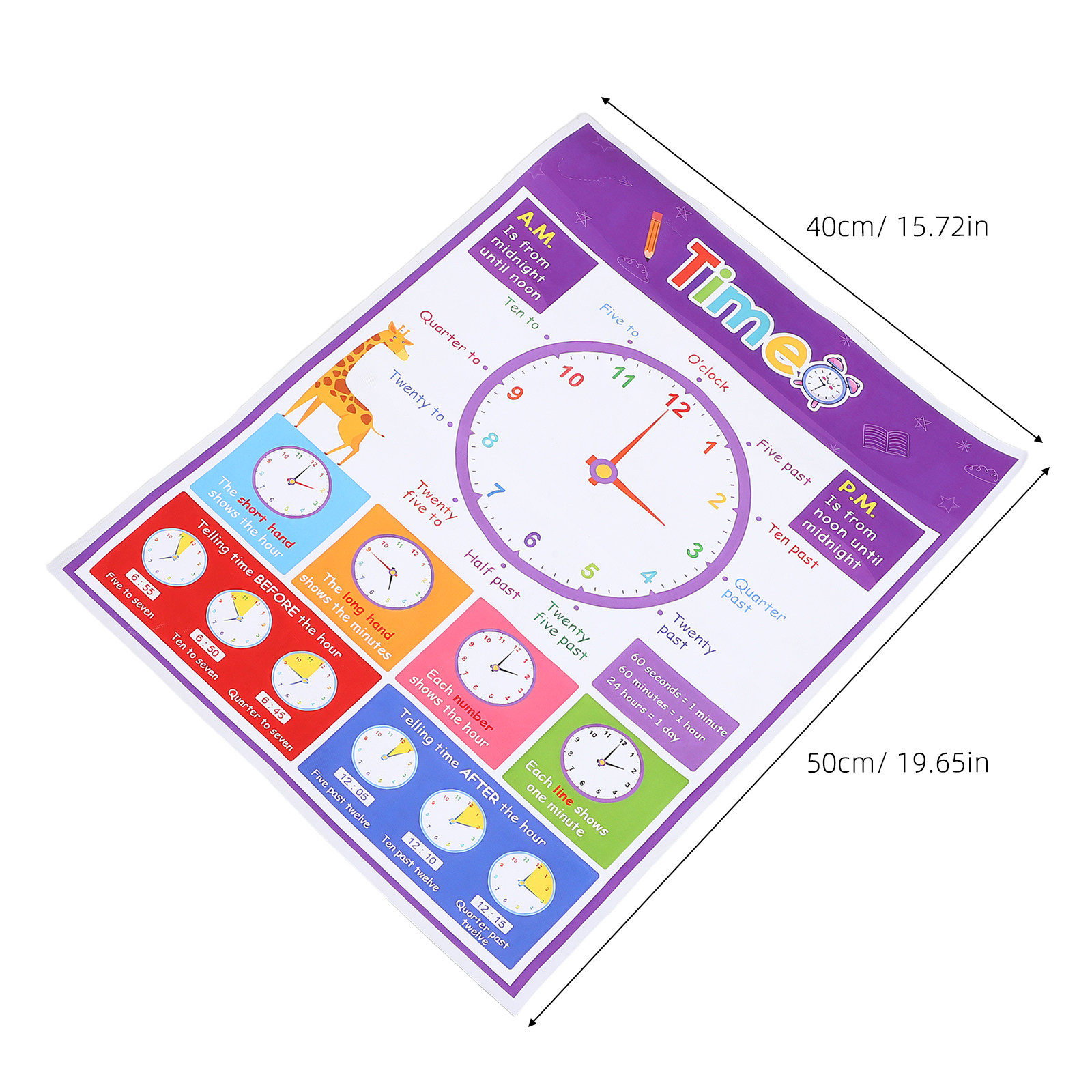 Time Teaching Poster for Kids  - огляд і ціна Kids Education Wallpaper