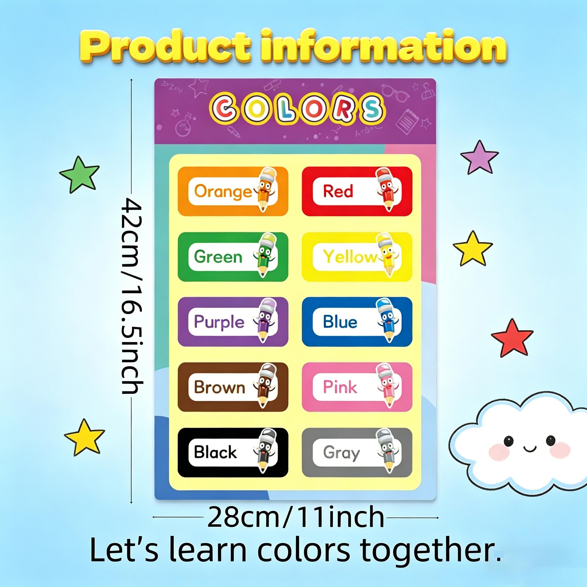 16 PCS Educational Posters for - огляд і ціна Kids Educational - Alphabet Numbers & More