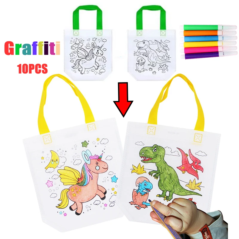 1-10pcs Sets DIY Graffiti Bag  - огляд і ціна Kids Education Laptop