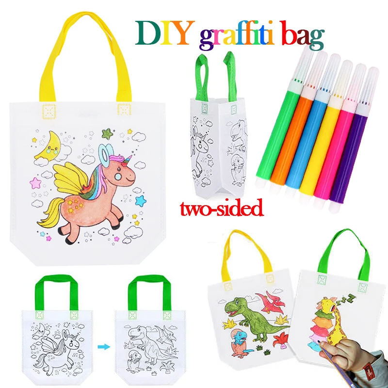 1-10pcs Sets DIY Graffiti Bag  - огляд і ціна Kids Education Laptop