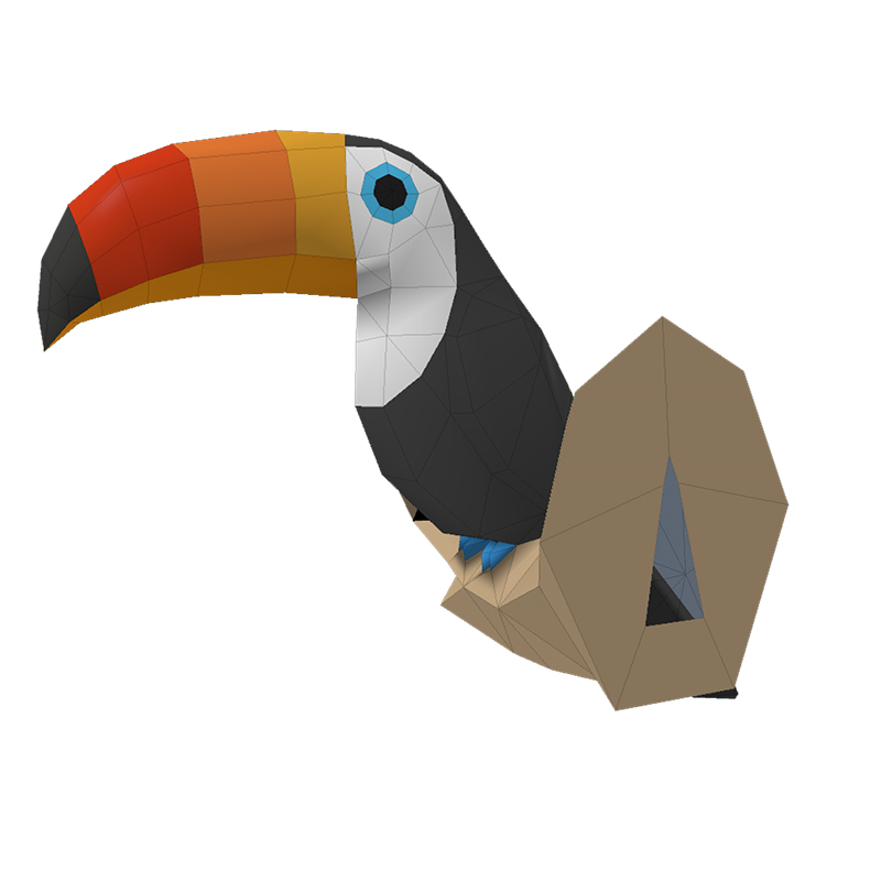 Toucan 3D Paper Model Papercra - огляд і ціна Kids Education Wallpaper