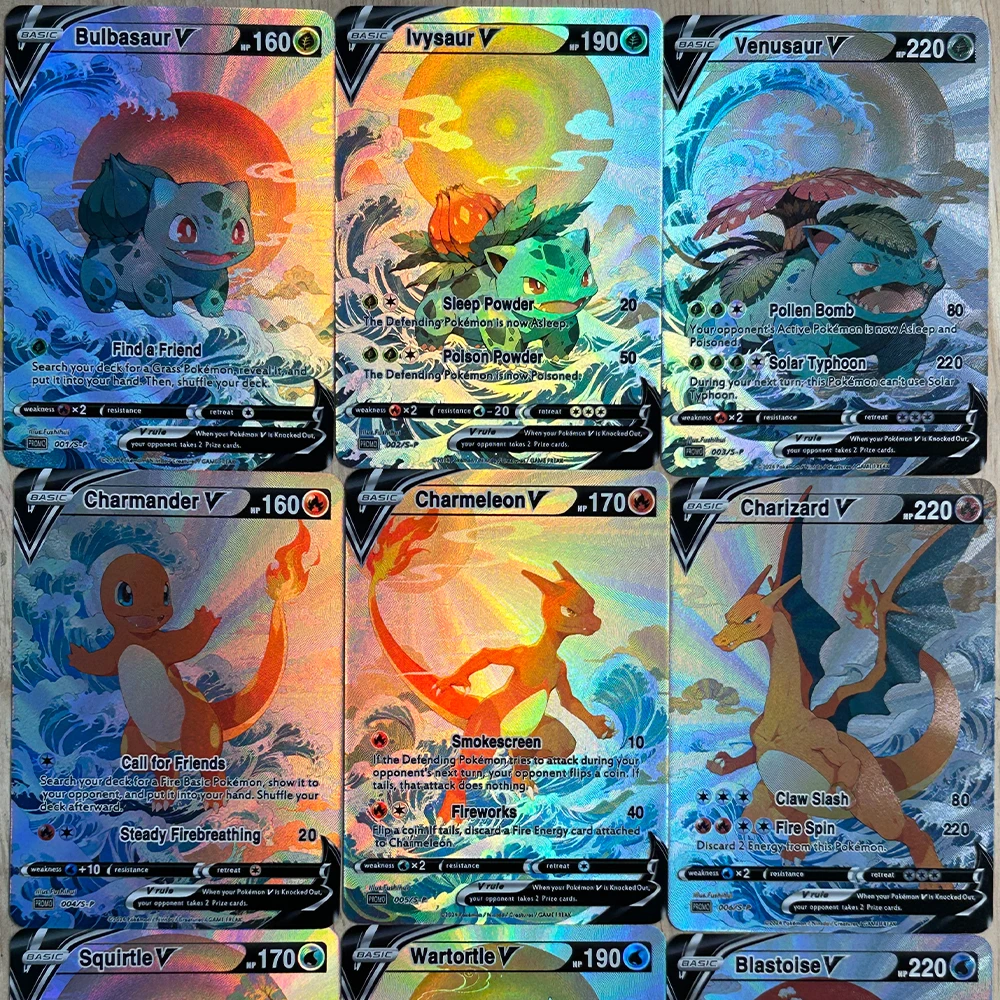 9Pcs/set DIY Anime PTCG Collec - огляд і ціна English Kids Education