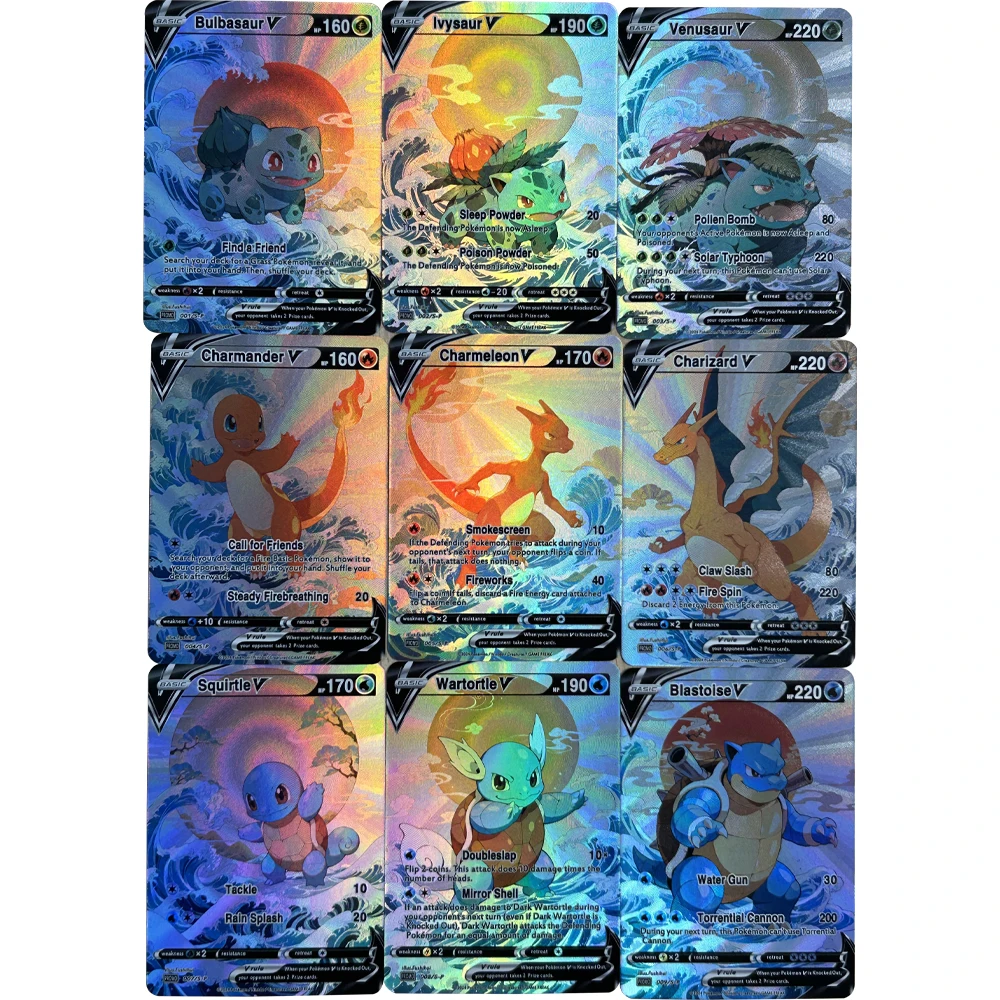 9Pcs/set DIY Anime PTCG Collec - огляд і ціна English Kids Education