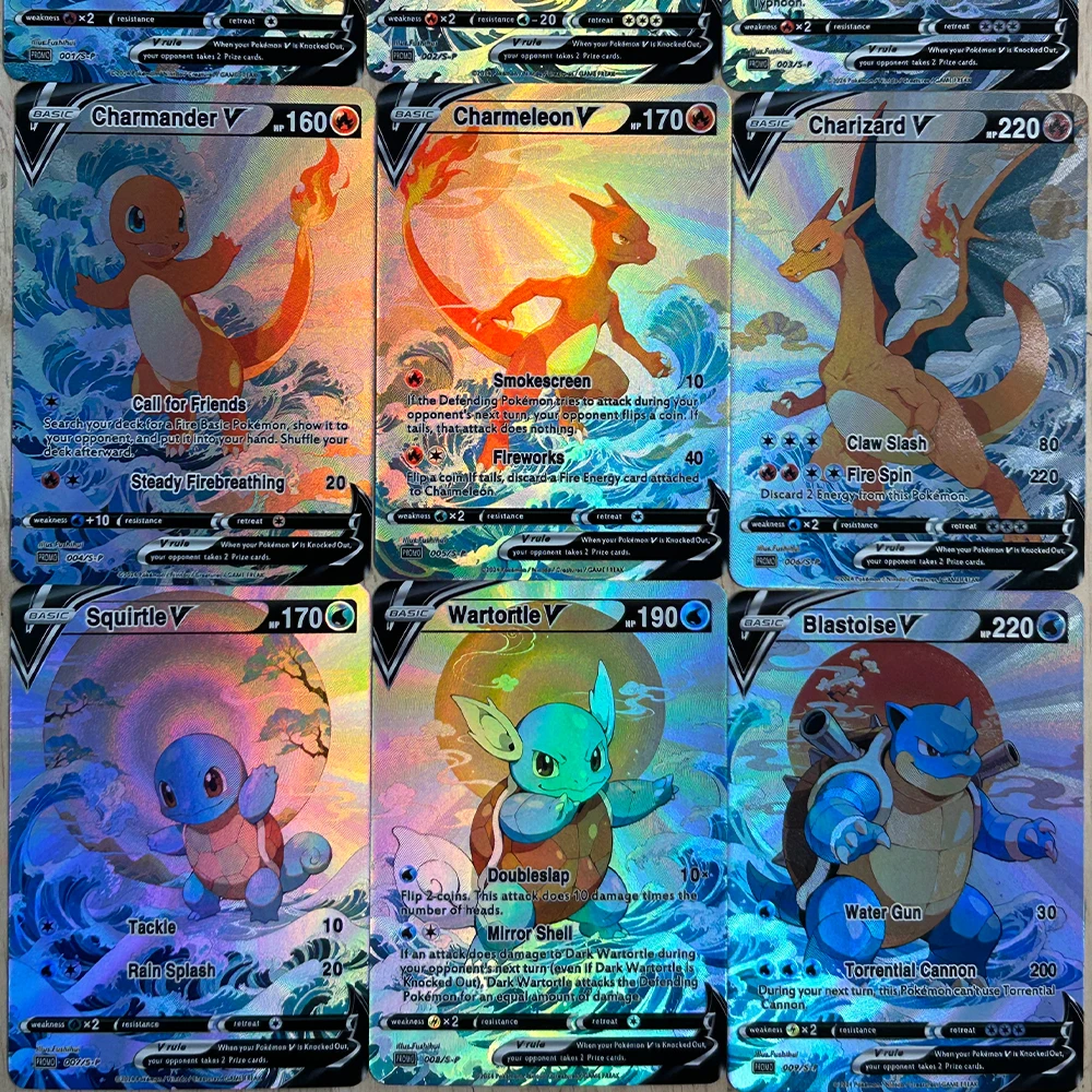 9Pcs/set DIY Anime PTCG Collec - огляд і ціна English Kids Education
