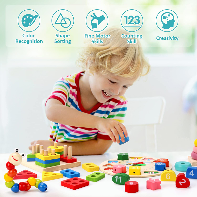 5-6pcs/set Montessori Wooden T - огляд і ціна Kids Educational Game 3