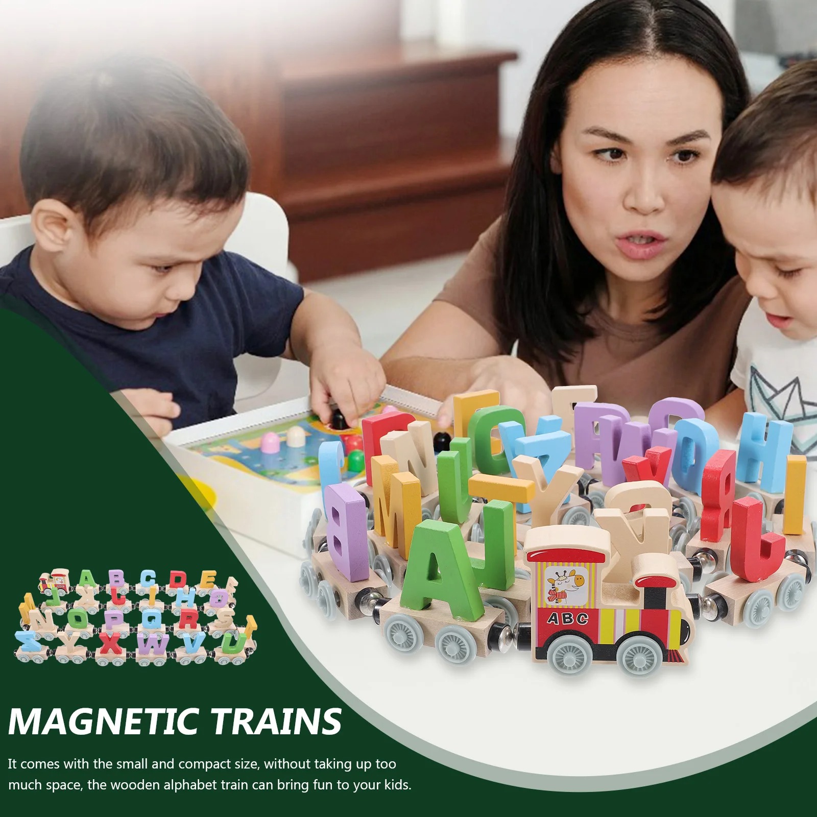 Montessori Wooden Train Toy Ea - огляд і ціна Kids Educational Box