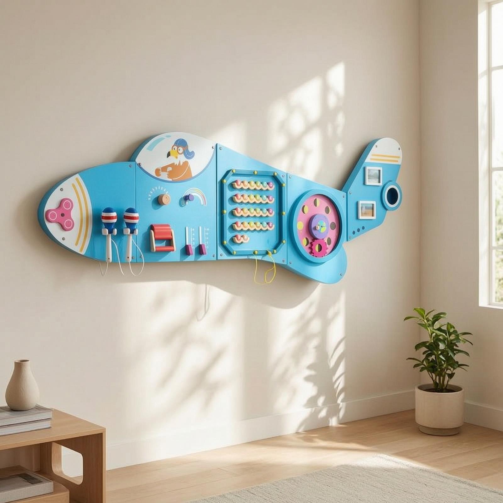 Wooden Wall Busy Board Educati - огляд і ціна Kids Education Wallpaper