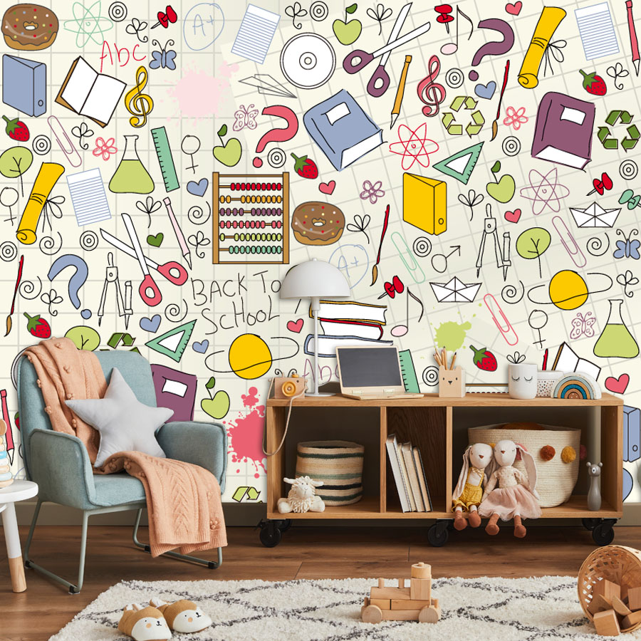 Custom Easy to Apply Peel and  - огляд і ціна Kids Education Wallpaper