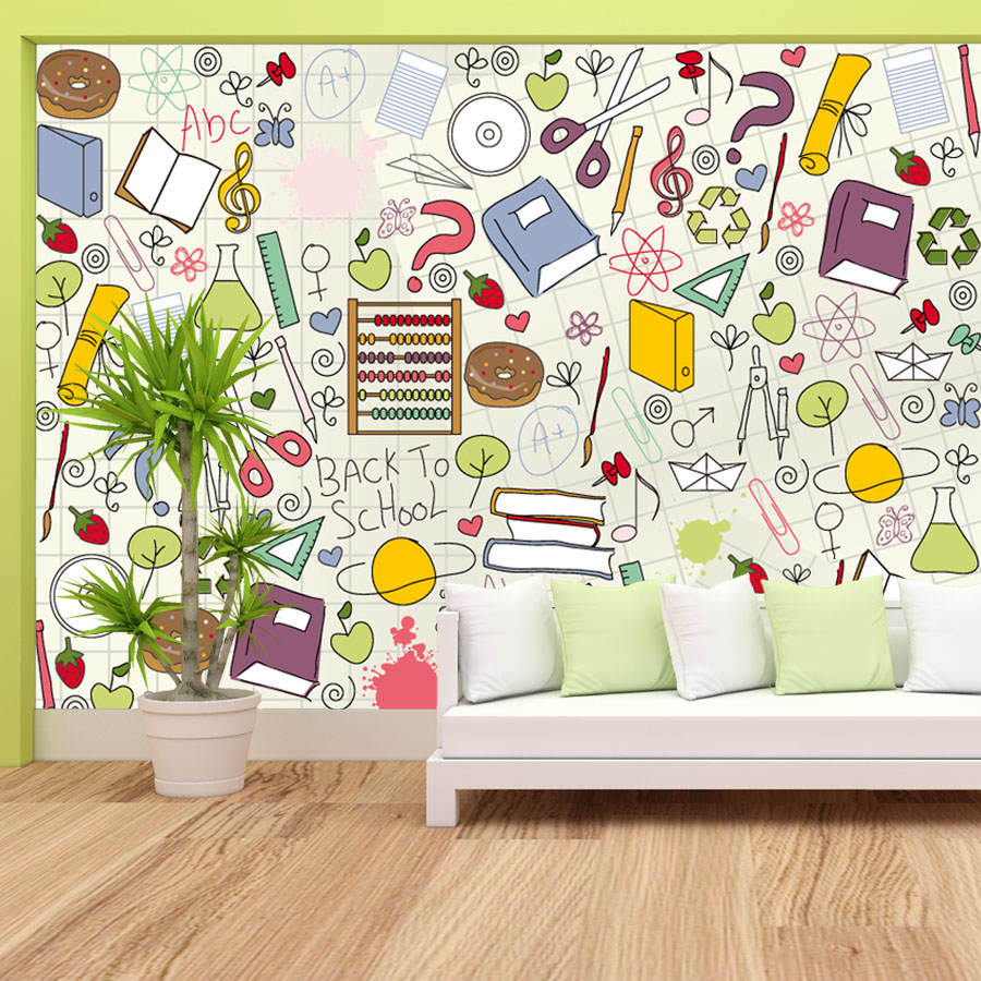 Custom Easy to Apply Peel and  - огляд і ціна Kids Education Wallpaper