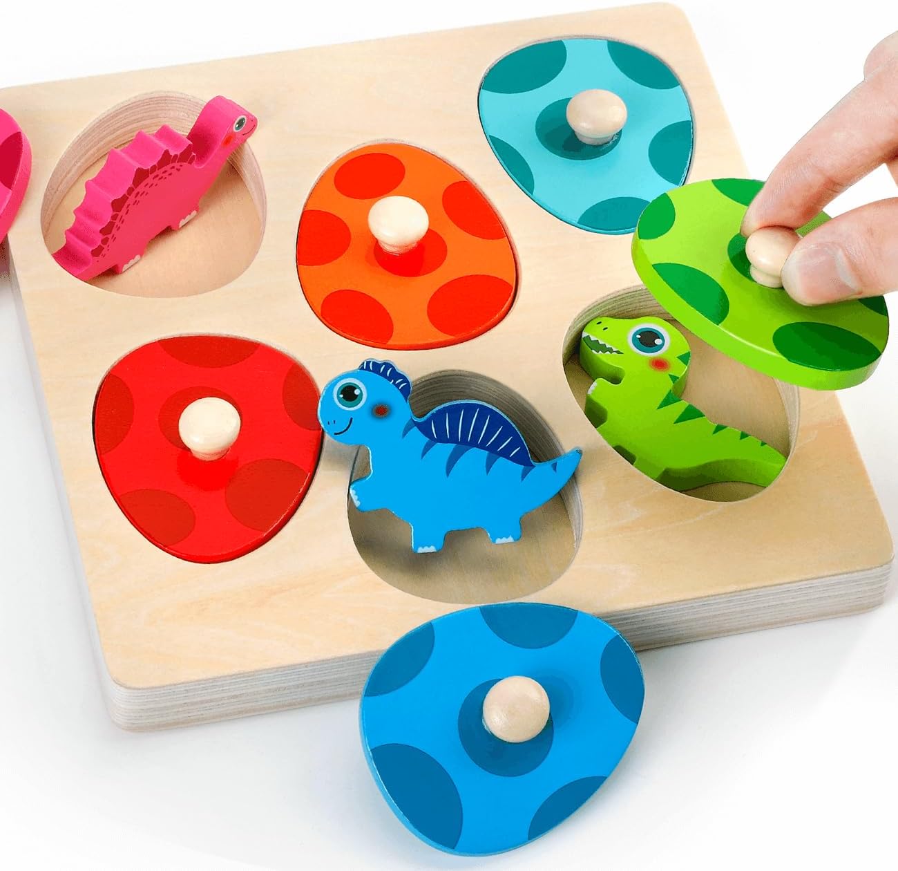 Wooden Dinosaur Jigsaw Puzzle  - огляд і ціна Kids Educational Game 3