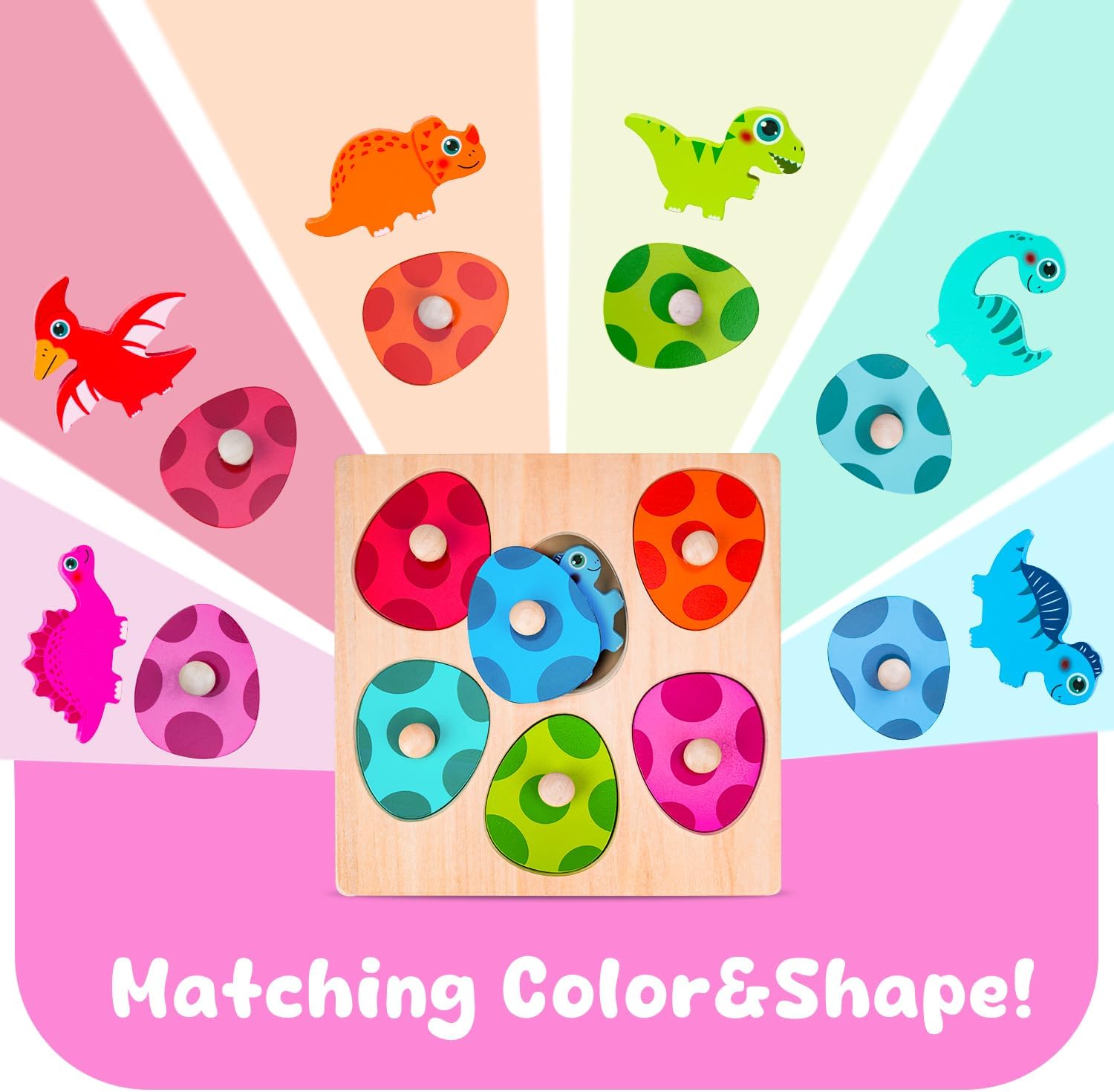 Wooden Dinosaur Jigsaw Puzzle  - огляд і ціна Kids Educational Game 3